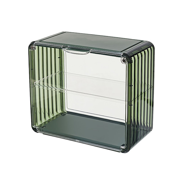 Figurdisplaylåda Akryl Blind Box Display Case Montera Samlarlåda Dammskyddsskydd Vitrinskåp för Actionfigur Liten Storlek Svartgrön