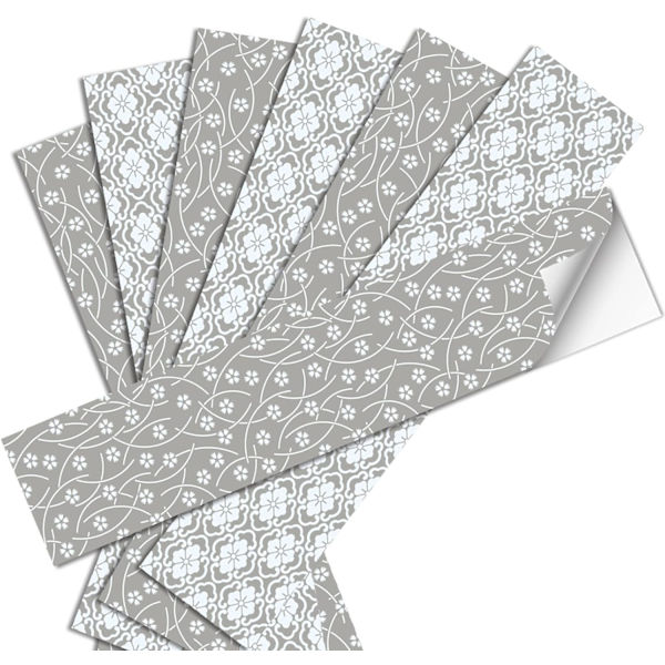 7 st rullar PVC-golvsticker 100x21, halkfria kakelstickers, vattentäta golvstickers, självhäftande kakelstickers för badrum kök, vit