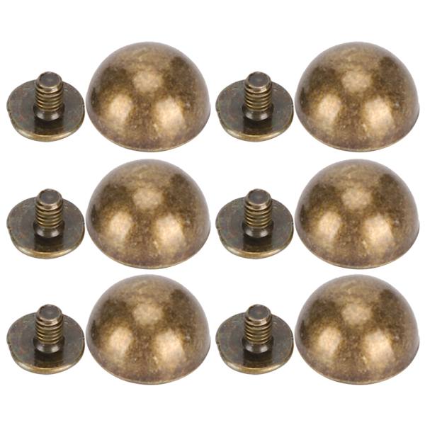30 set skruv svampnitar bronsfärgade kupolnitar för läderdekoration 12 mm