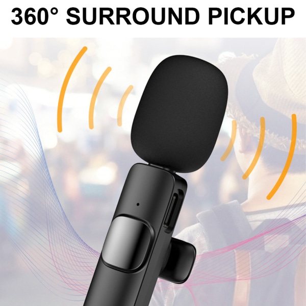 2st trådlös Lavalier-mikrofon för iPhone iPad, Plug-Play