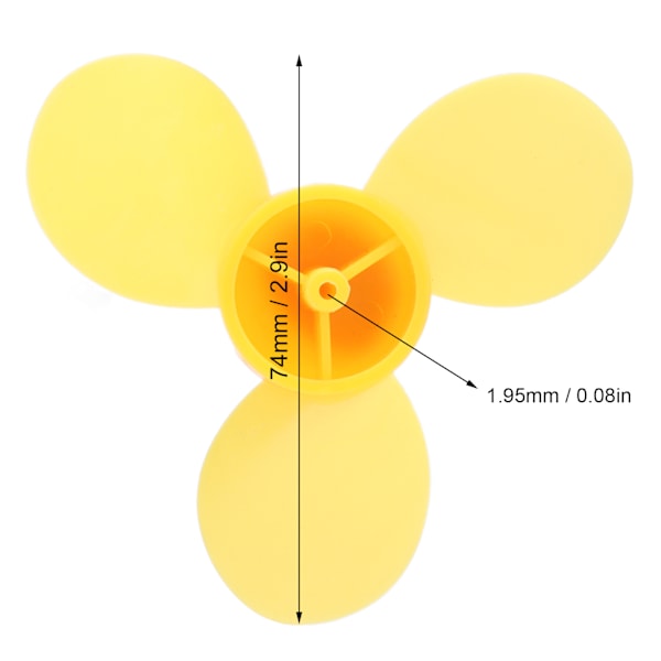10 st Propellrar för Leksaker ABS Plast 3 Blad Fläkt DIY Leksaksmodell Tillbehör Gul 743Y2A