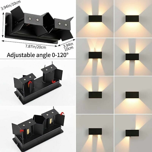 Energibesparande utomhusvägglampa, modern aluminiumlampa för utomhusbruk med integrerad LED, våtrumsklassad för användning i alla väder, högt CRI 90+ för äkta färgåtergivning