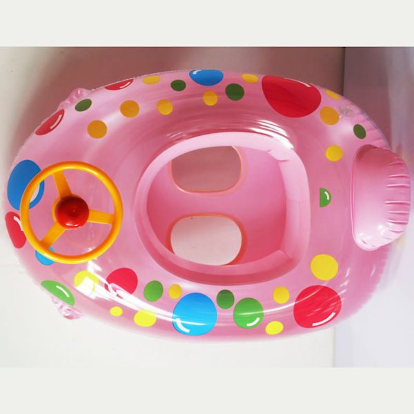 Baby Uppblåsbar Simma Float Båt Barn Sommar PVC Cartoon Söta Pool Simning Ring Båt för Semester Båt Form
