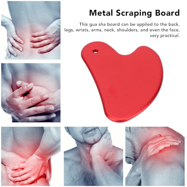 Metall Gua Sha-verktyg Aluminiumlegering Skrapbräda Blodcirkulationsfrämjande Helkropps Ansiktsbehandling Gua Sha-bräda Röd