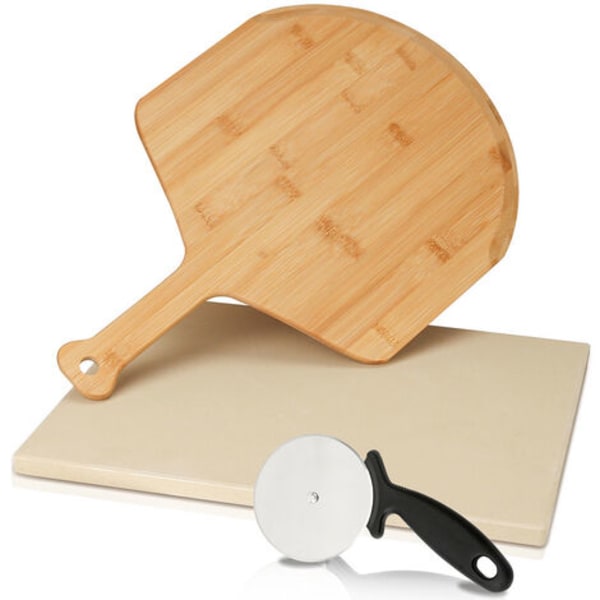 Pizza sten rektangulär bröd sten trä pizza spade hxwxd: 15 x 300 x 380 mm