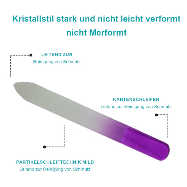 Nagelfil i glas för manikyr med slät finish 3 st
