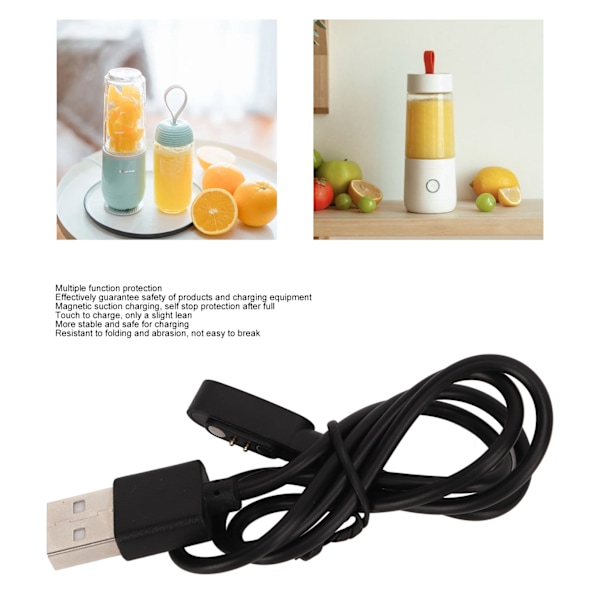 Magnetisk laddningskabel för klocka 2-stifts smartklockladdare för Cup Shape Juicer Svart 2P/WK2.5-9mm