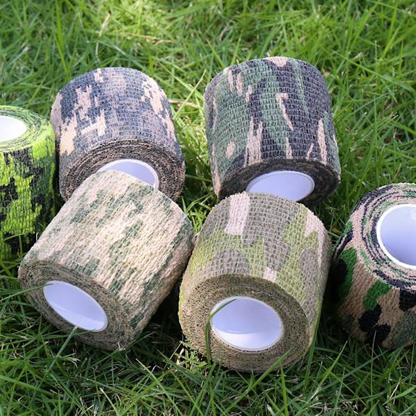 6 st kamouflagetejp camo stretchbandage självhäftande skyddande omslag för utomhuscamping