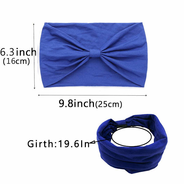 Sport Yoga Elastisk Bandana Hårband Knutade Hårband Yoga Sport Huvudomslag Bred Elastisk Huvudduk för Kvinnor och Flickor (4-pack)