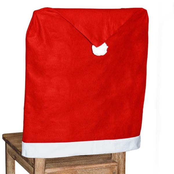 4st julstolsöverdrag Dekor, jultomten Röd hatt