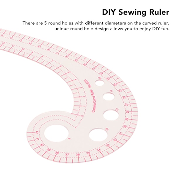 5 st komformade kurvlinjaler transparenta 3231 DIY franska sömnadslinjal för mönsterlinjaler sömnad för skräddare designers