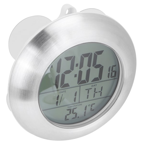 IP24 Vattentät Digital Duschklocka, Nedräkningstimerfunktion, Termometer & Hygrometer, Idealisk För Kök Spa-område (Sugkoppshängning)