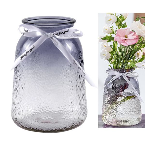Vas Attraktiv Dekorativ Glasmaterial Stabil Bas 9.5x9x18cm Minimalistisk Stil Vas Prydnad för Hemmet