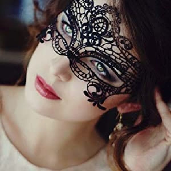 Venetian Mask Spetsmask för kvinnor Spetsmask Svart ögonmask