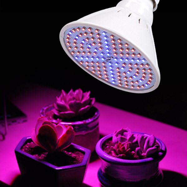 126 LED växtlampa glödlampor flexibel skrivbordsklämma hållare inomhus växter blommor EU-kontakt