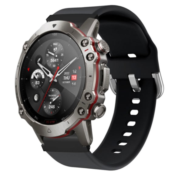 22mm Silikonklockarmband Smart Sports Watch Band Remmar Ersättning för Garmin Fenix 7 6 5 Svart