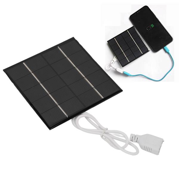 1,2W 5V Mini USB Solpanel Bärbar Lätt Polykristallint Kisel Liten Solpanel för Mobiltelefon
