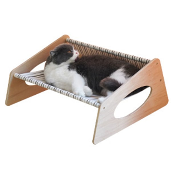 Kattbädd Hängmatta Medium Andningsbar Robust Linne Bekväm Upphöjd Kattbädd för Inomhus Randig