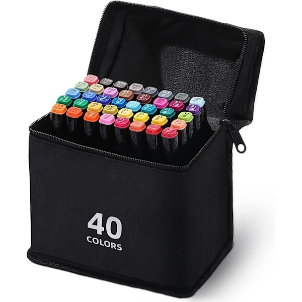 Permanent Set, Färgpennor För Vuxna Dubbelsidig Konstskissmarkör, Konstdesign Färgpennor Markörer För Barnritning, Skiss 40 colors 40 colors