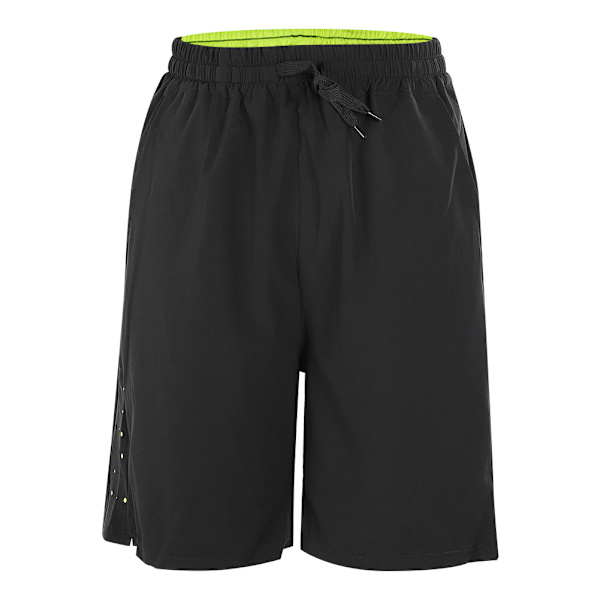 Polyester Unisex Snabbtorkande Andningsbar Åtsittande Korta Byxor för Fitness Löpning Träning CyklingSvart XL