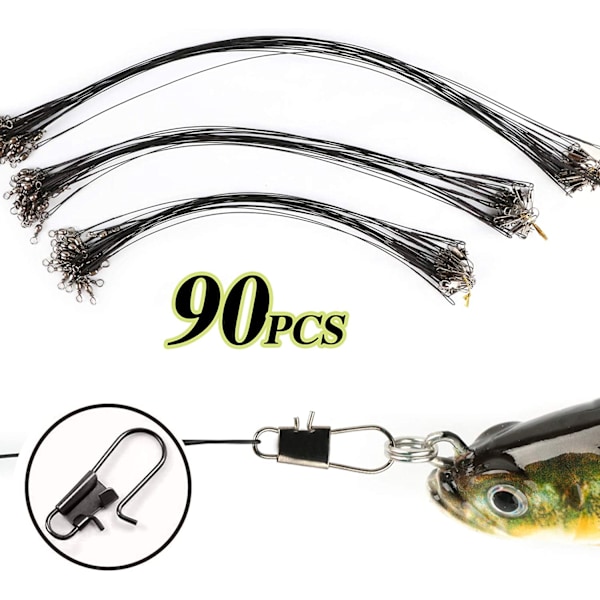 Stålförsedare 60 stycken (20 m + 25 cm + 30 cm) rostfria stålförsedare för fiske gädda rovfiskar rostfria stålförsedare fisketillbehör