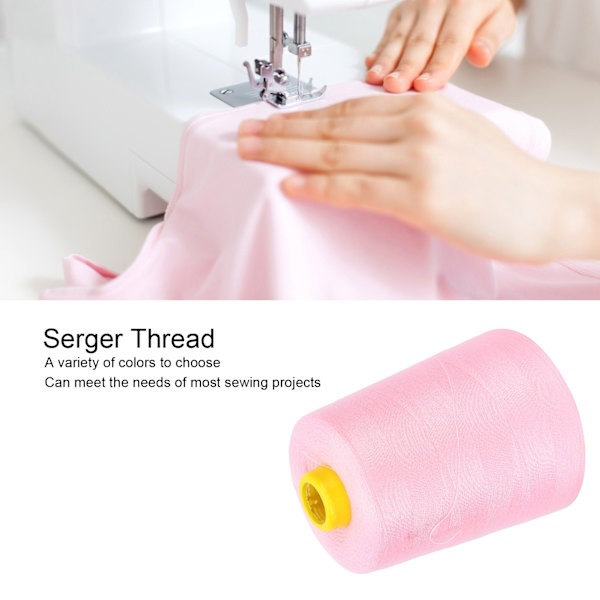 Sytråd 8000 meter Flerfärgade Polyestergarn för DIY Broderi Maskin Projekt 152 Rosa