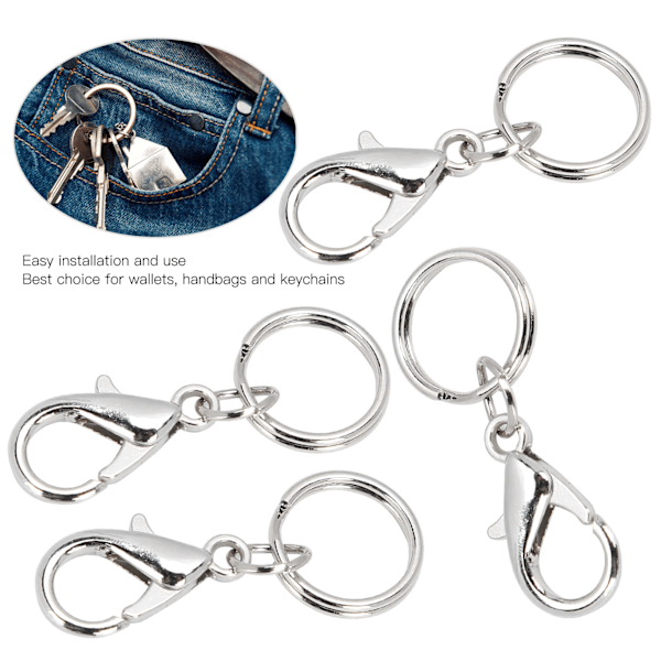 20 st nyckelkedjeklämma krok vridbar snodd snäpp nyckelring nyckelring DIY tillbehör hårdvara 7x14mm liten klämma med 12mm innerdiameter nyckelring