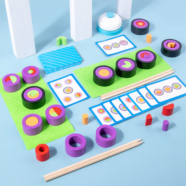 Sushi Byggklossar Trä Lekhus Leksaker Pedagogiska Tillbehör för Över 3 År ZM Sushi Master Spel