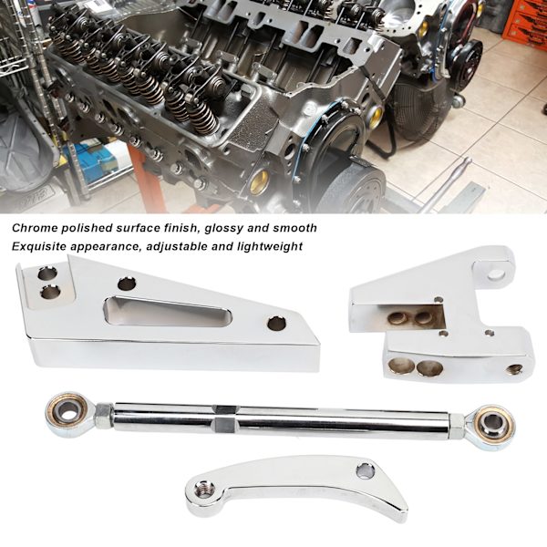 ServostyrningsPumpfäste Krompolerad Yta Ersättning för Chevy Small Block SBC Kort Vattenpump SWP Modell
