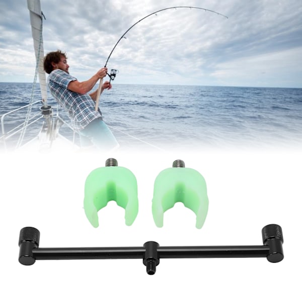 Fiske Spöhållare Aluminiumlegering Slitstark Hållbar Lättförvarad Använd Fiske Spöhållare för Utomhusfiske (2 Huvud 25cm Fäste 2st Fästehuvud