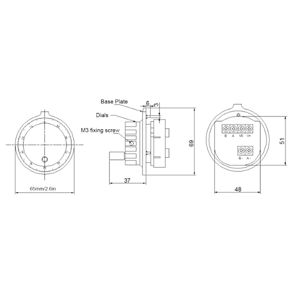 65mm Elektronisk Handhjul Puls 100BL Delad Lång Linjeutgång för CNC-Maskiner