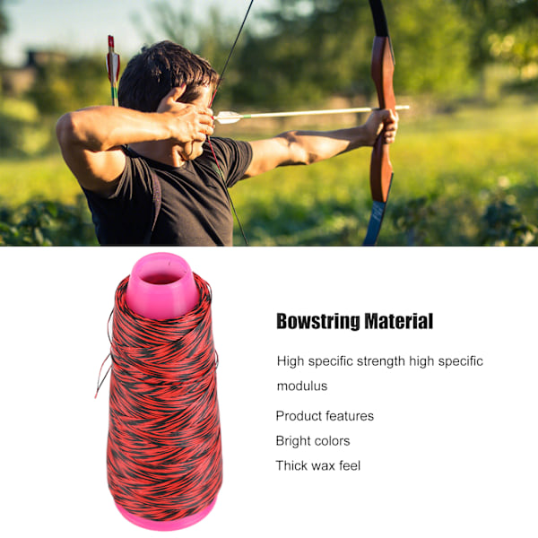 Bågsensträng Material Cord String Rep Tråd Recurve Compound Armborst Rep String för Skytte Bågskytte Svart Röd