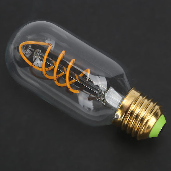 LED-lampa Dubbelspiral Antik Flexibel Glödtråd Retro Dekoration 110V E27 4W Glödlampa för Studie Matsal Sovrum