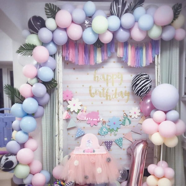 Pastellfärgade ballonger, 100 st ballonger färgglada, ballonger pastell, ballonger pastellfärger mix för bröllop födelsedagsfest babyshower Alla hjärtans dag