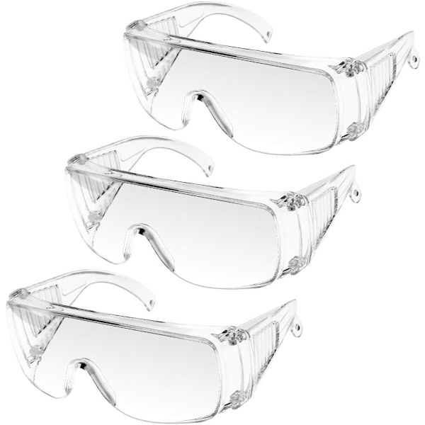Säkerhetsglasögon, UNTIRE Anti-Fog och Anti-Scratch Skyddsglasögon för arbetsplatser, Transparenta, Bekväma att bära, 3 st
