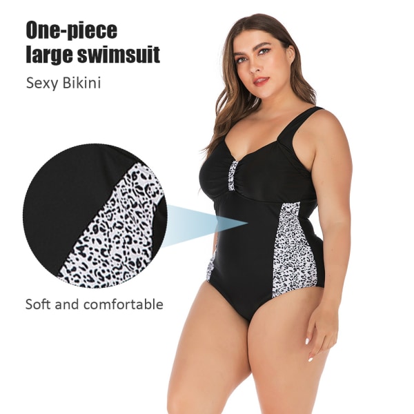 Kvinnors Plus Size One Piece Baddräkter V-hals, Sexig Bikini Kvinnors