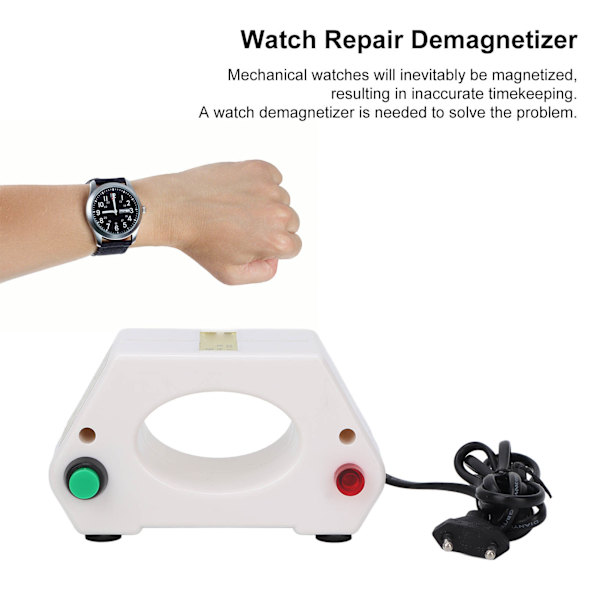 Urmagnetiserare Professionell Mekanisk Ur Avmagnetiseringsverktyg Reparationsverktyg för Urmakare EU-kontakt 220V