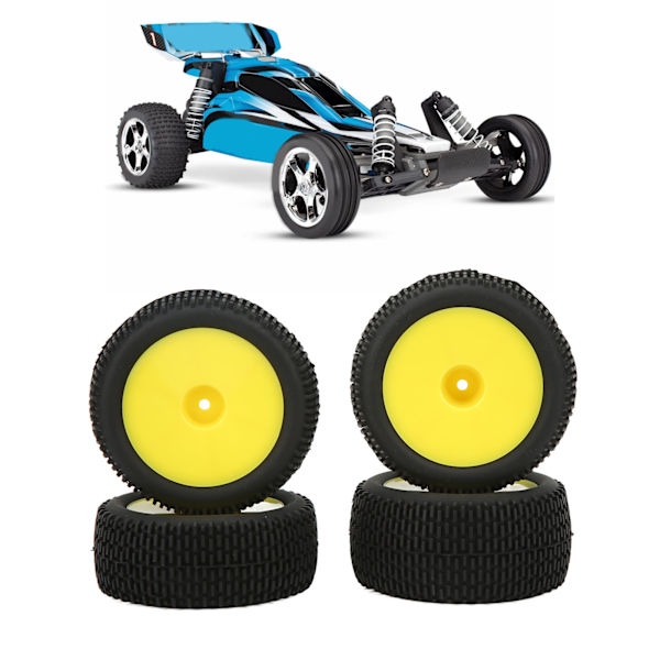 4 st RC-gummidäck Flexibla stabila täta textur RC-hjul Däck Däck för 1/10 terrängfordon Gul