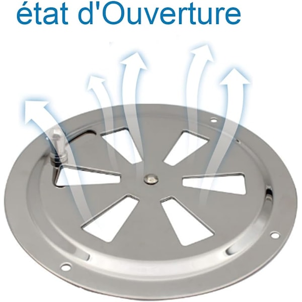 Rund ventilationsgaller, justerbar ventilationsöppning rostfritt stål luftventil inlopp och utlopp 125mm