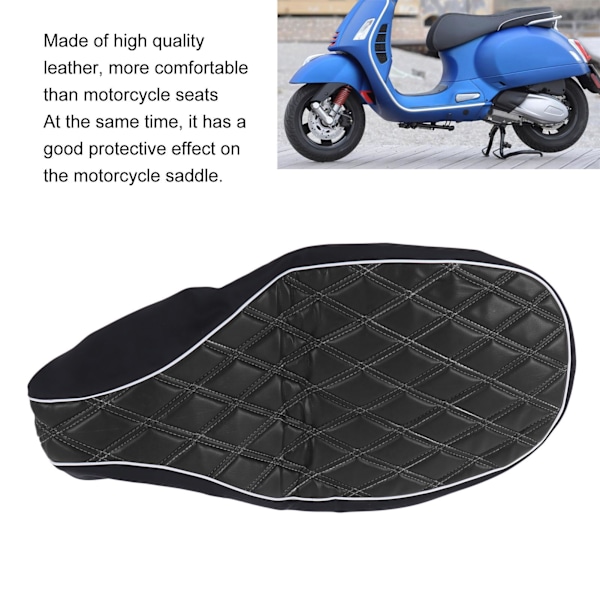 Sadelöverdrag i Läder för Vespa 125/150 Sprint Fast Ts Super Vbb Vba Vnb GTR Gl Svart