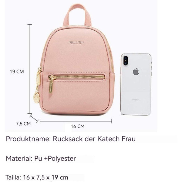 Katech kvinnors ryggsäck, dam PU-läder ryggsäck, resor liten ryggsäck, smart val för eleganta kvinnor, svart, Länge x Breite x Höhe,