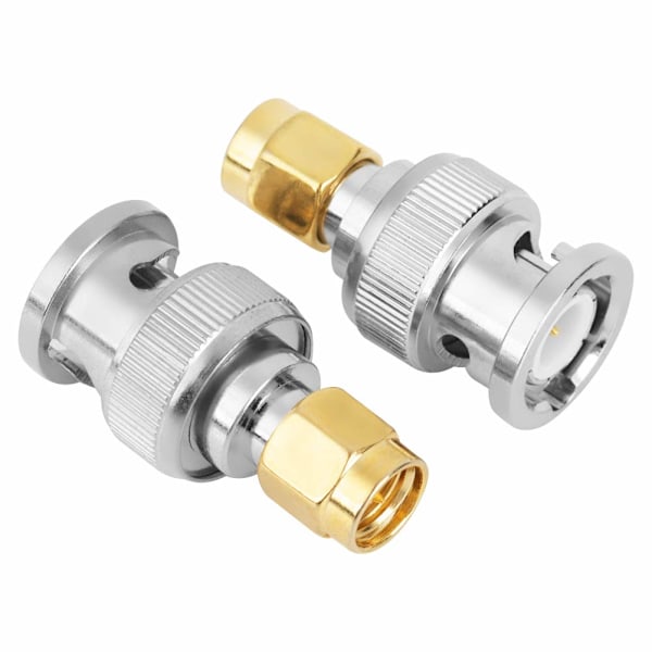 2 st BNC hane till SMA hane RF koaxialkontakt adapter testkonverterare Fint till kopparmaterial