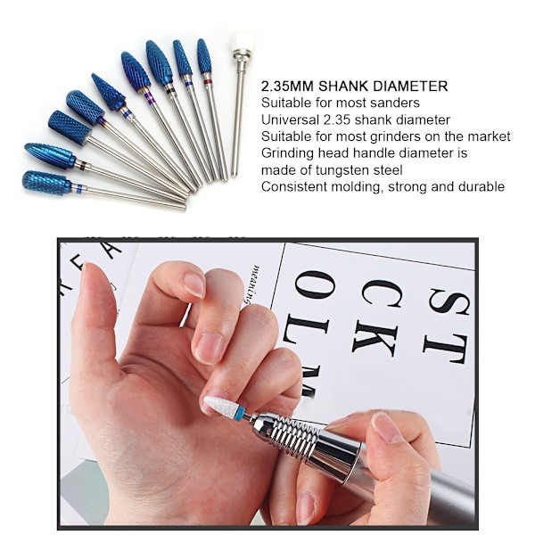 10 st nagelslipningshuvud nagelborr set nagellack poleringstillbehör manikyrverktygssats