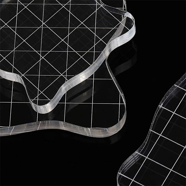 Akrylstämpelblockset, transparent, med rutnät, för scrapbooking