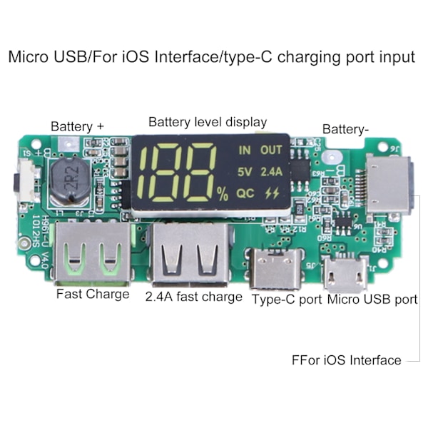 4 st Mobila Strömadapterkort Dubbla USB 5V 2.4A Modul med Överladdningsskydd