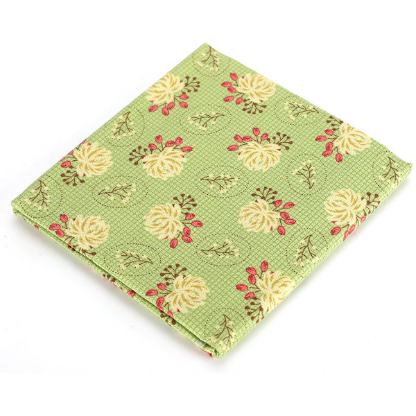 Växtblommig bomullstyg  Blommig lappverk DIY handgjorda material sytillbehör400319-Blommigt tryck-Grön