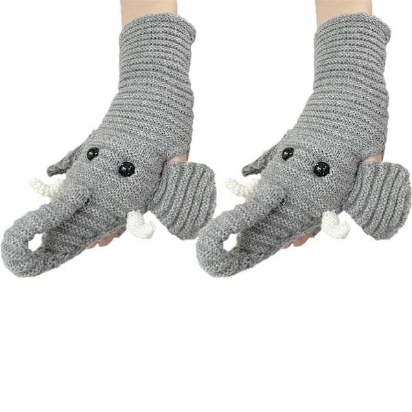 3D tecknad djur elefant stickad halsduk handskar golvstrumpor kreativa födelsedag Thanksgiving Halloween julklappar