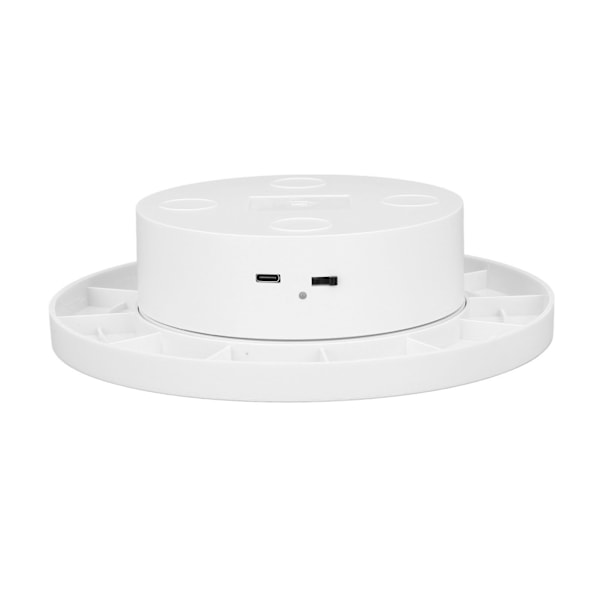 Vit automatisk roterande display-snurrplatta 360° 3 kg belastning Elektrisk display-snurrplatta stativ för butik Diameter 20 cm/8 tum