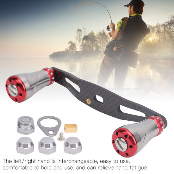 95MM Spinnrulle Gungande Handtag Grepp Vänster Höger Fiske Hjul Knopp Ersättning Röd