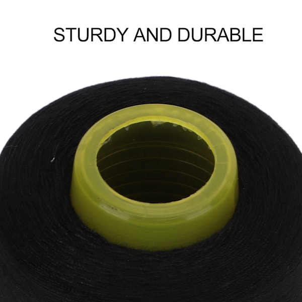 2 st 402 Sergertråd Premium Polyester Fray Resistant Fadeless Hållbar Robust Allmänt Använd Svart Tråd